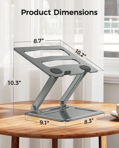 LORYERGO Adjustable Laptop Stand, Portable for 17.3inch Laptops, Holds Up to 17.6lbs, Ergonomic Posture & Heat Dissipation