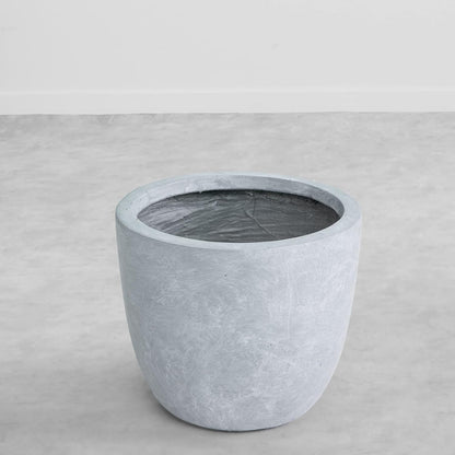 Kante 8.9" H x 10" W Small Concrete Planter, Compact Desktop Plant Pot with Drainage Hole & Rubber Plug – Lightweight Breathable Cement Container for Succulents, Cactus, Herbs, Indoor Outdoor, Gift