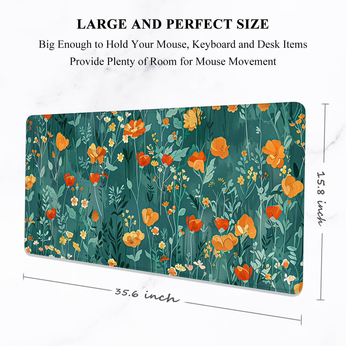 Auhoahsil Desk Mat, Ultra Large Mouse Pad, XXL Gaming Mousepad, Green Tropical Leaves Deskpad, Big Extended Full Size Mouse Pad, Desktop Desk Matt for Keyboard, Laptop & Computer, 35.5 x 15.7 in - Colors A
