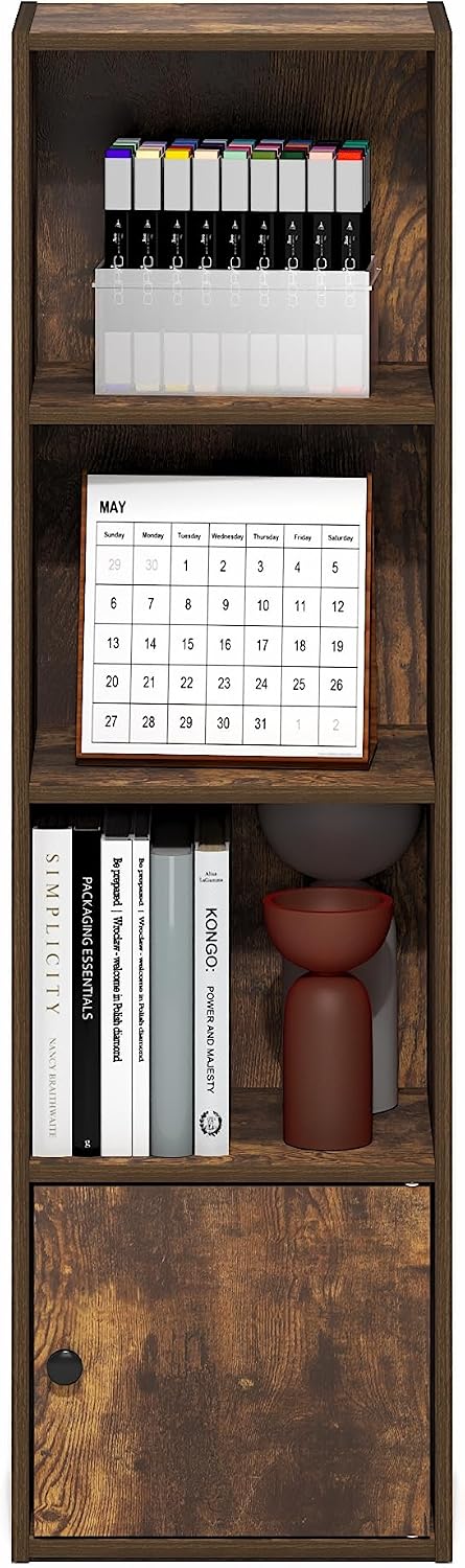 Furinno PASIR Book Shelf, 2-Tier Modern Bookshelf, Open Shelves Bookcase 9 x 12 x 21, Easy Assembly, for Living Room, Bedroom, Home Office, White