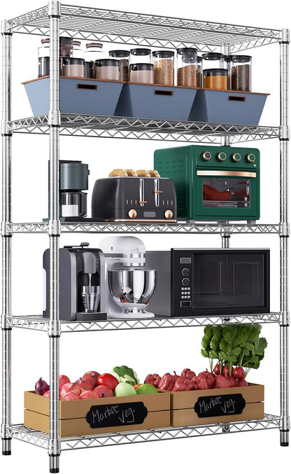 M MZG 450 lbs Steel Storage Shelving 3-Tier Utility Shelving Unit Steel Organizer Wire Rack for Home,Kitchen,Office (11.8" D x 17.7" W x 26.3" H) - Colors A