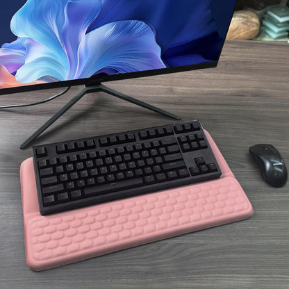 Computer Keyboard Stand with Wrist Rest, Ergonomic Tilted Keyboard Holder - Keyboard Riser with Wrist Pad - Keyboard Tray Support for Office Home - Black