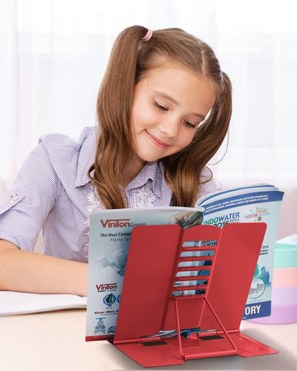 MSDADA Desk Book Stand Metal Reading Rest Book Holder Adjustable