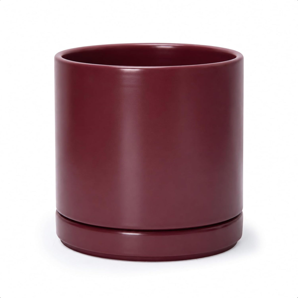 D'vine Dev 4.7 Inch Ceramic Planter Pot with Drainage Hole and Saucer, Indoor Cylinder Round Planter Pot, Teal, 94-O-B-9