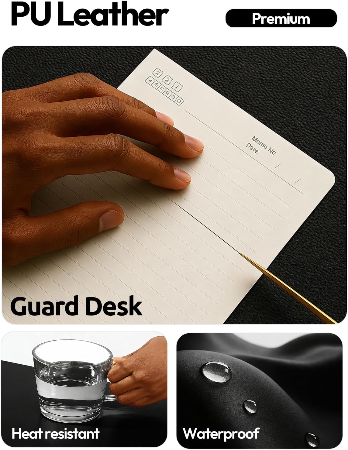 YSAGi Leather Desk Pad Protector, Office Desk Mat, Large Mouse Pad, Non-Slip PU Leather Desk Blotter, Waterproof Laptop Desk Writing Pad for Office and Home (23.6" x 13.8", Eggshell) - Colors B