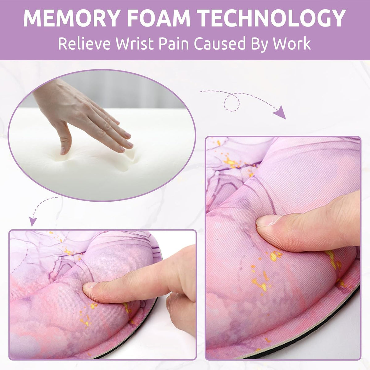 KONVINIT Ergonomic Mouse Pad with Wrist Rest, Small Mousepad with Non-Slip Rubber Base and Smooth Surface, Beach Mouse Pads for Desk, Office Desk Accessories