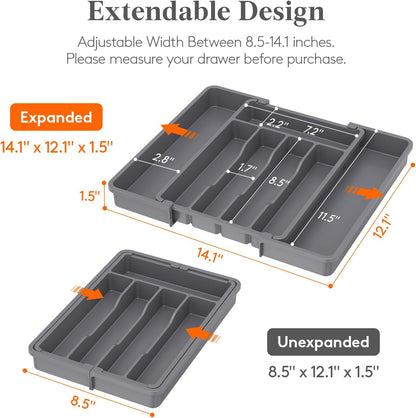 Expandable Silverware Drawer Organizer, Kitchen Utensil Tray