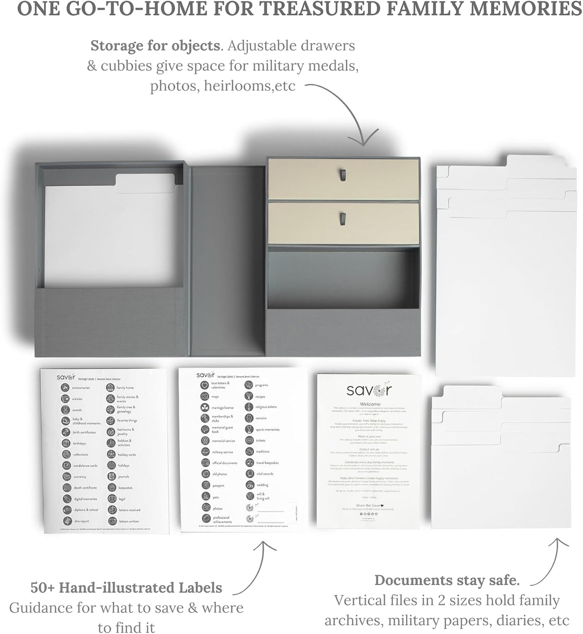 Savor | All-in-One Desk Organizer | Blue – Keep Desk, Office, and Home Organized All-in-One Storage System for Important Files, Documents, Stationery, and Office Supplies