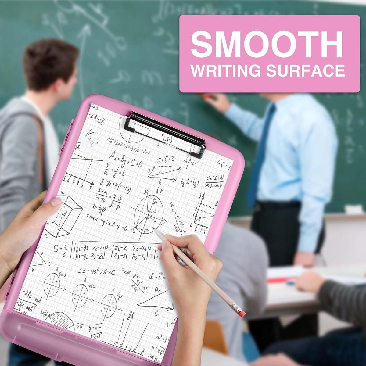 Clipboard with Storage, Clip Board 8.5 x 11 with Pen Holder, High Capacity Plastic Organization Case Box for Letter Legal A4 Size Paper, Nurses Teachers Must Haves, School & Office Supplies