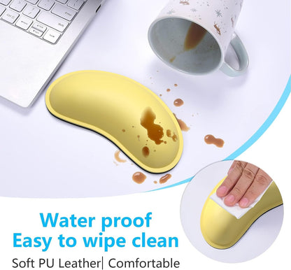 Mouse Wrist Rest, Ergonomic Memory Foam Mouse Wrist for Computer Desk Mats Support, PU Leather Hand Rest Pad Cushion for Gaming, Laptop, Men, Women, Pain Relief & Easy Typing, Black