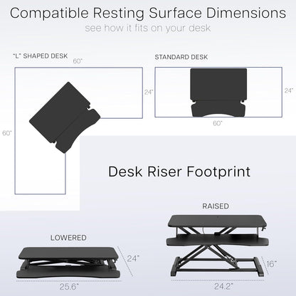 Black 32 in Standing Desk Converter, DESK-V000K
