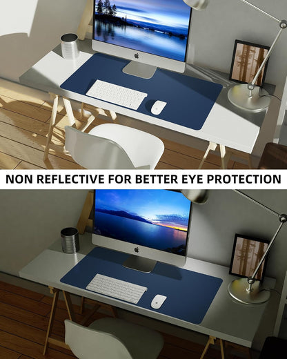 Large Desk pad mat,Mouse Pad,Office Desk Mat, Non-Slip PU Leather Desk Blotter,Large Desk pad,Waterproof Keyboard mat for Office/Home/Decor (Black,48" x 17")