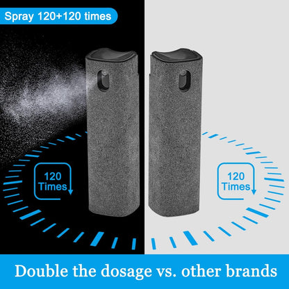 2 Pack Screen Cleaner Spray and Wipe for Laptop Monitor and Car Screens, Phone Touchscreen Mist Cleaning Kit for Cellphone, Tablet, PC, Computer, LCD, Eyeglass, iPhone, iPad, Mac Pro - Grey and Pink