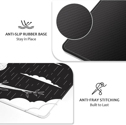 Auhoahsil Desk Mat, Ultra Large Mouse Pad, XXL Gaming Mousepad, Green Tropical Leaves Deskpad, Big Extended Full Size Mouse Pad, Desktop Desk Matt for Keyboard, Laptop & Computer, 35.5 x 15.7 in - Colors A