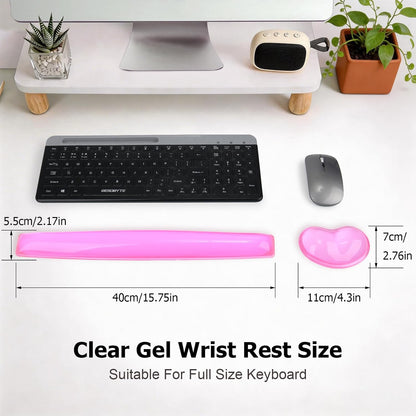 Gel Keyboard & Mouse Wrist Rest Set - Keyboard Wrist Rest Pad & Mouse Support for Office Gaming Pad Computer Laptop Ergonomic Comfortable Pain Relief- Blue Pad Set