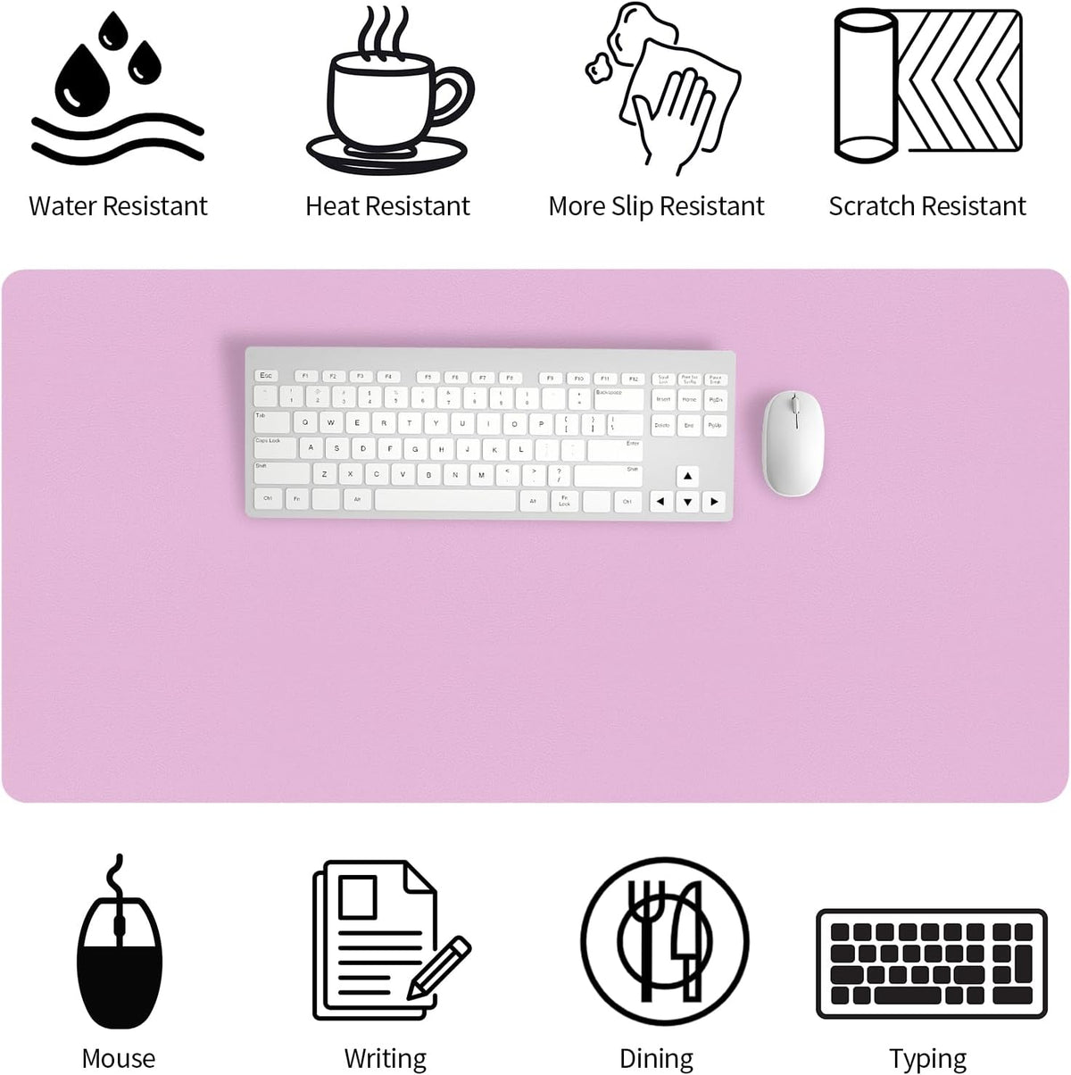 Bloss Leather Desk Pad and Keyboard Wrist Rest, Large Mouse Pad + Keyboard Pad+Mouse Wrist Support, Non-Slip Desk Mat Protector for Office, Home(31.5×15.7 Inches,Beige) - Colors A
