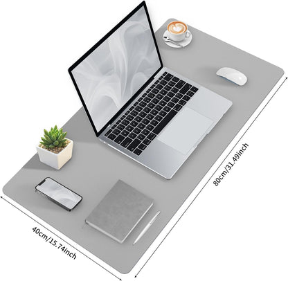Bloss Leather Desk Pad and Keyboard Wrist Rest, Large Mouse Pad + Keyboard Pad+Mouse Wrist Support, Non-Slip Desk Mat Protector for Office, Home(31.5×15.7 Inches,Beige) - Colors B