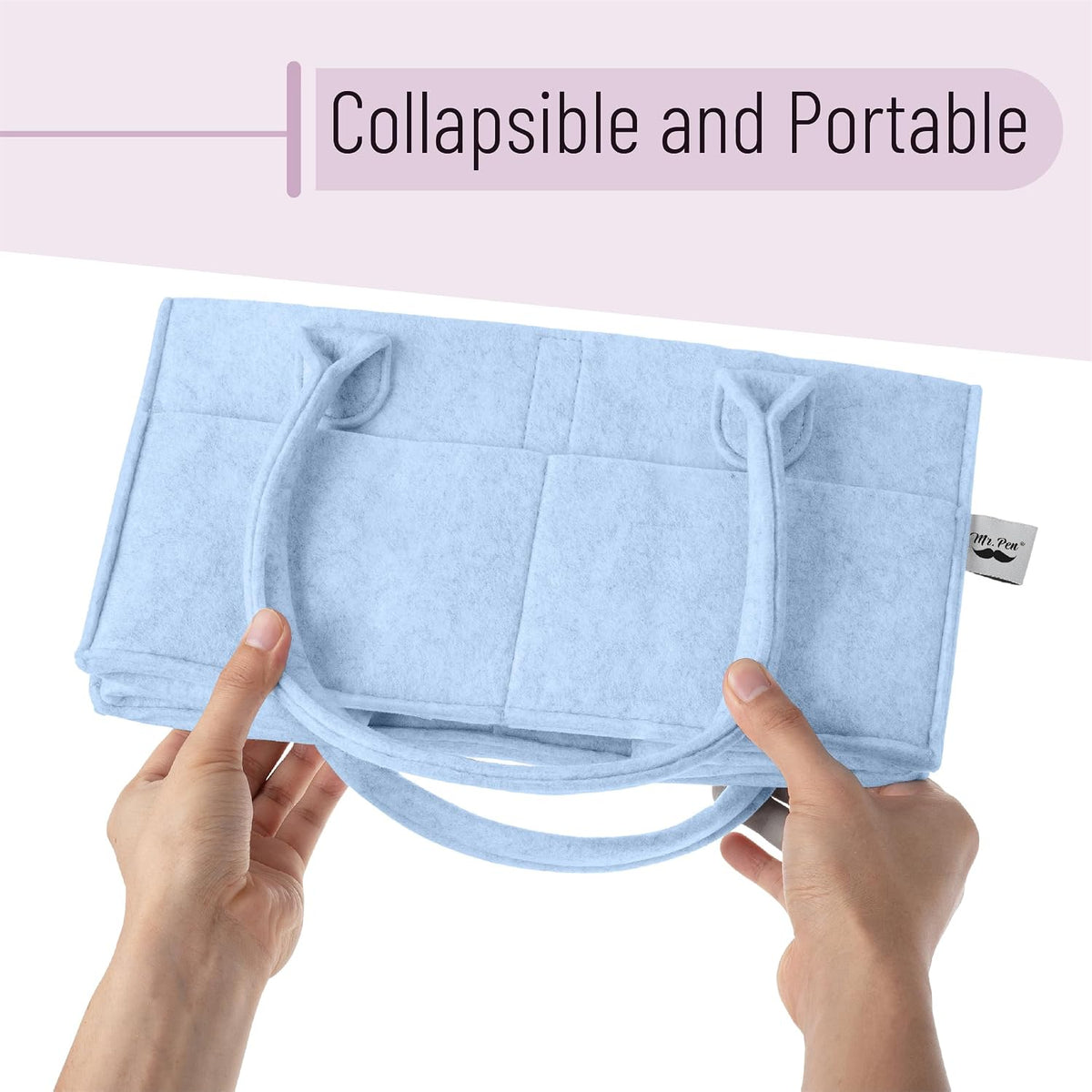 Baby Diaper Caddy Organizer, Gray, Medium