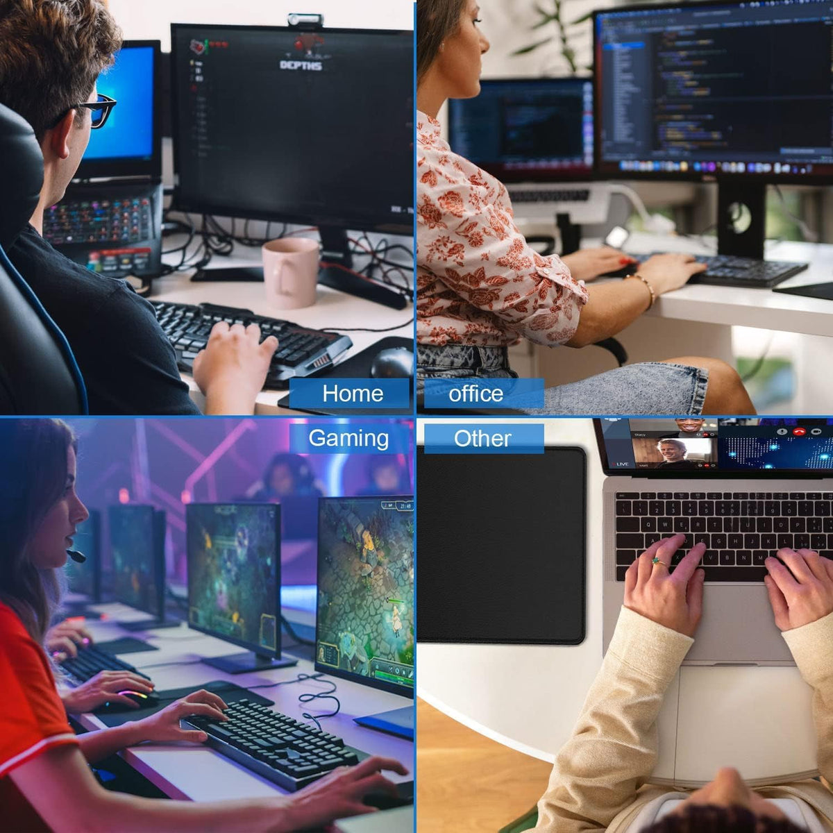 Large Gaming Mouse Pad, 31.5x15.7 inch Large Extended Computer Keyboard Mouse Mat, Water Resist Non-Slip Mousepad Rubber Base Long XXL Desk Mouse Pad for Work & Gaming, Office & Home, Black