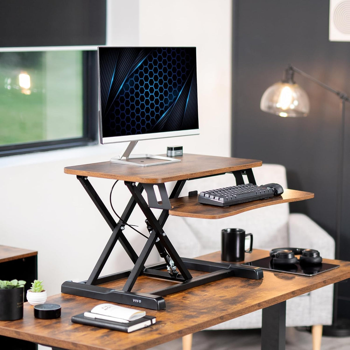 Black 32 in Standing Desk Converter, DESK-V000K