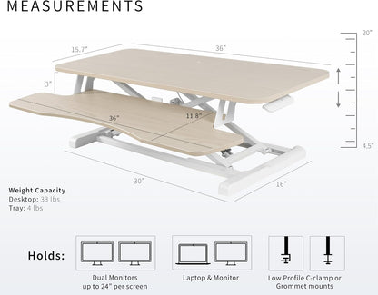 Black 32 in Standing Desk Converter, DESK-V000K