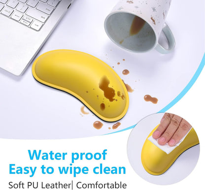 Mouse Wrist Rest, Ergonomic Memory Foam Mouse Wrist for Computer Desk Mats Support, PU Leather Hand Rest Pad Cushion for Gaming, Laptop, Men, Women, Pain Relief & Easy Typing, Black