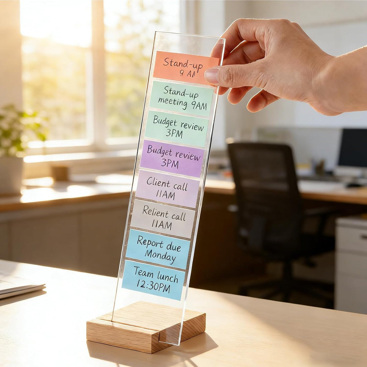 2PCS Monitor Memo Board Portable Monitor Sticky Note Holder Computer Screen Message Board Holder Detachable Acrylic Sticky Note Board Messadge Remider