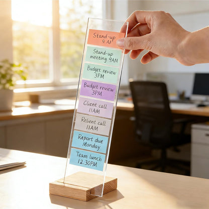 2PCS Monitor Memo Board Portable Monitor Sticky Note Holder Computer Screen Message Board Holder Detachable Acrylic Sticky Note Board Messadge Remider