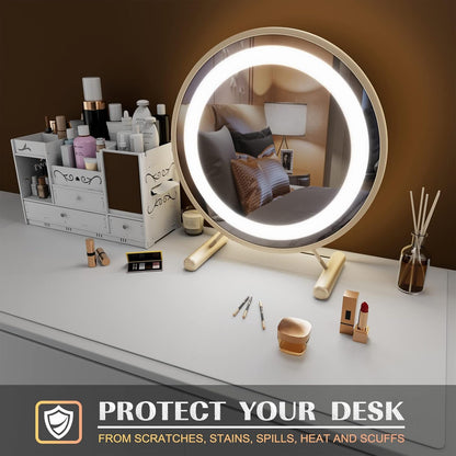 K KNODEL Large Office Leather Desk Mat, Mouse and Keyboard Pad, Computer and Laptop Mat, Desktop Protector and Cover, Writing Pad and Blotter (31.5"x15.7", Black)