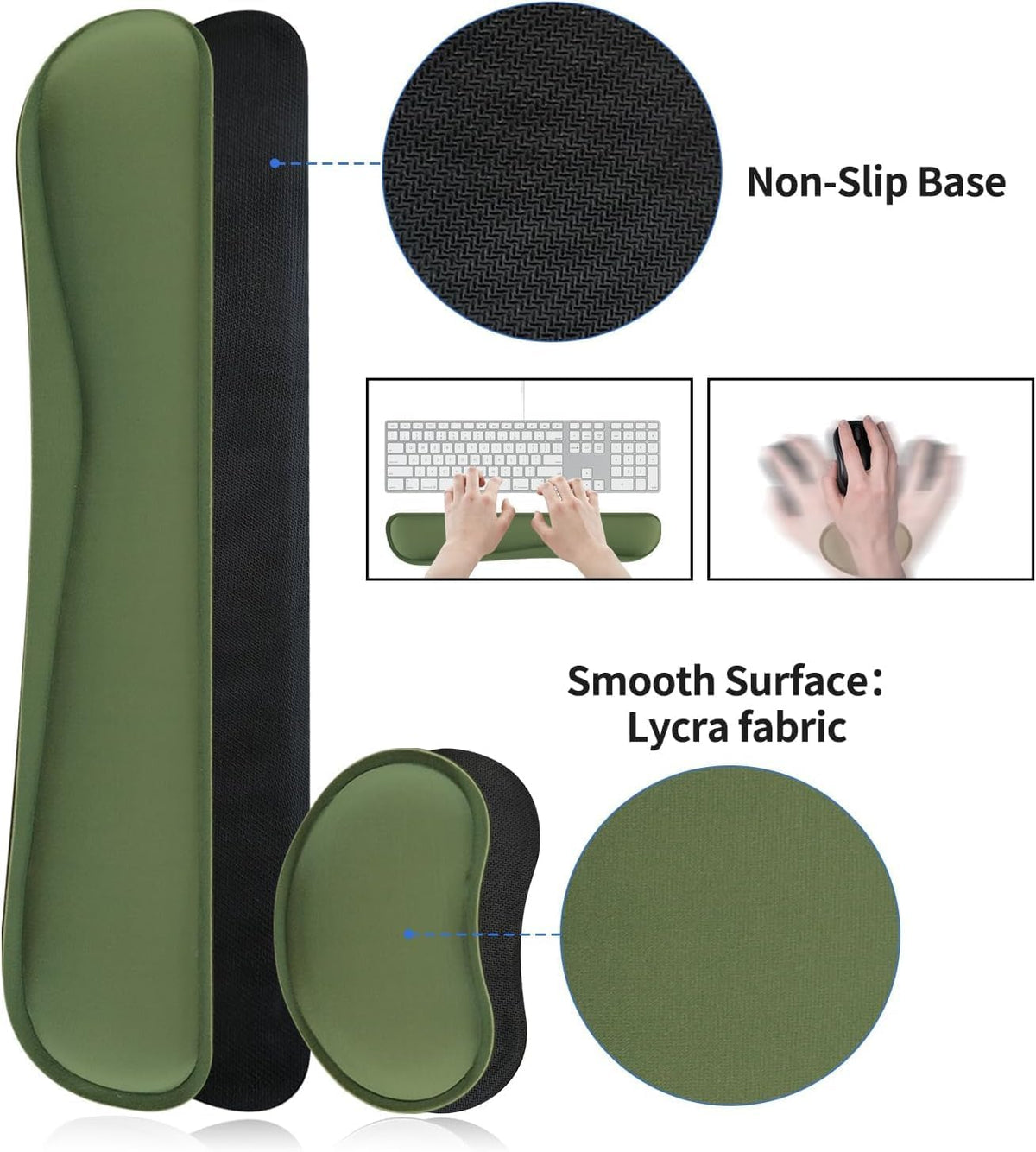 Bloss Leather Desk Pad and Keyboard Wrist Rest, Large Mouse Pad + Keyboard Pad+Mouse Wrist Support, Non-Slip Desk Mat Protector for Office, Home(31.5×15.7 Inches,Beige) - Colors B