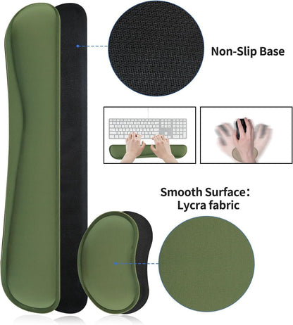 Bloss Leather Desk Pad and Keyboard Wrist Rest, Large Mouse Pad + Keyboard Pad+Mouse Wrist Support, Non-Slip Desk Mat Protector for Office, Home(31.5×15.7 Inches,Beige) - Colors B