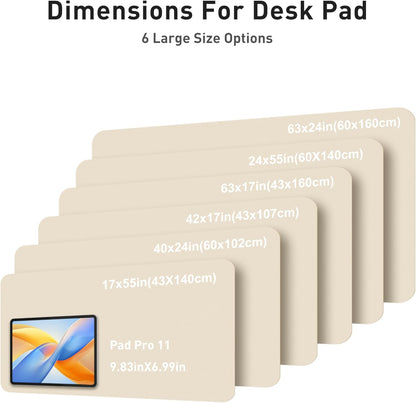 Aothia Leather Office Desk Pad Protector, Non-Slip PU Leather Desk Blotter, Waterproof Laptop Writing Mouse Pad for Office and Home, Black, 31.5" x 15.7" - Colors B