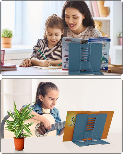 MSDADA Desk Book Stand Metal Reading Rest Book Holder Adjustable