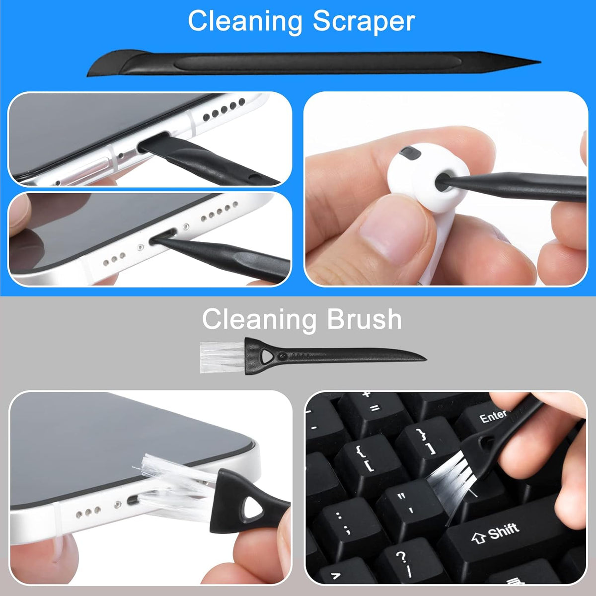 2 Pack Screen Cleaner Spray and Wipe for Laptop Monitor and Car Screens, Phone Touchscreen Mist Cleaning Kit for Cellphone, Tablet, PC, Computer, LCD, Eyeglass, iPhone, iPad, Mac Pro - Grey and Pink