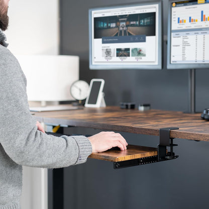 VIVO Extra Long Clamp-on Computer Keyboard and Mouse Under Desk Slider Tray, 34 x 11 inch Pull Out Platform Drawer, Black, MOUNT-KB15EB
