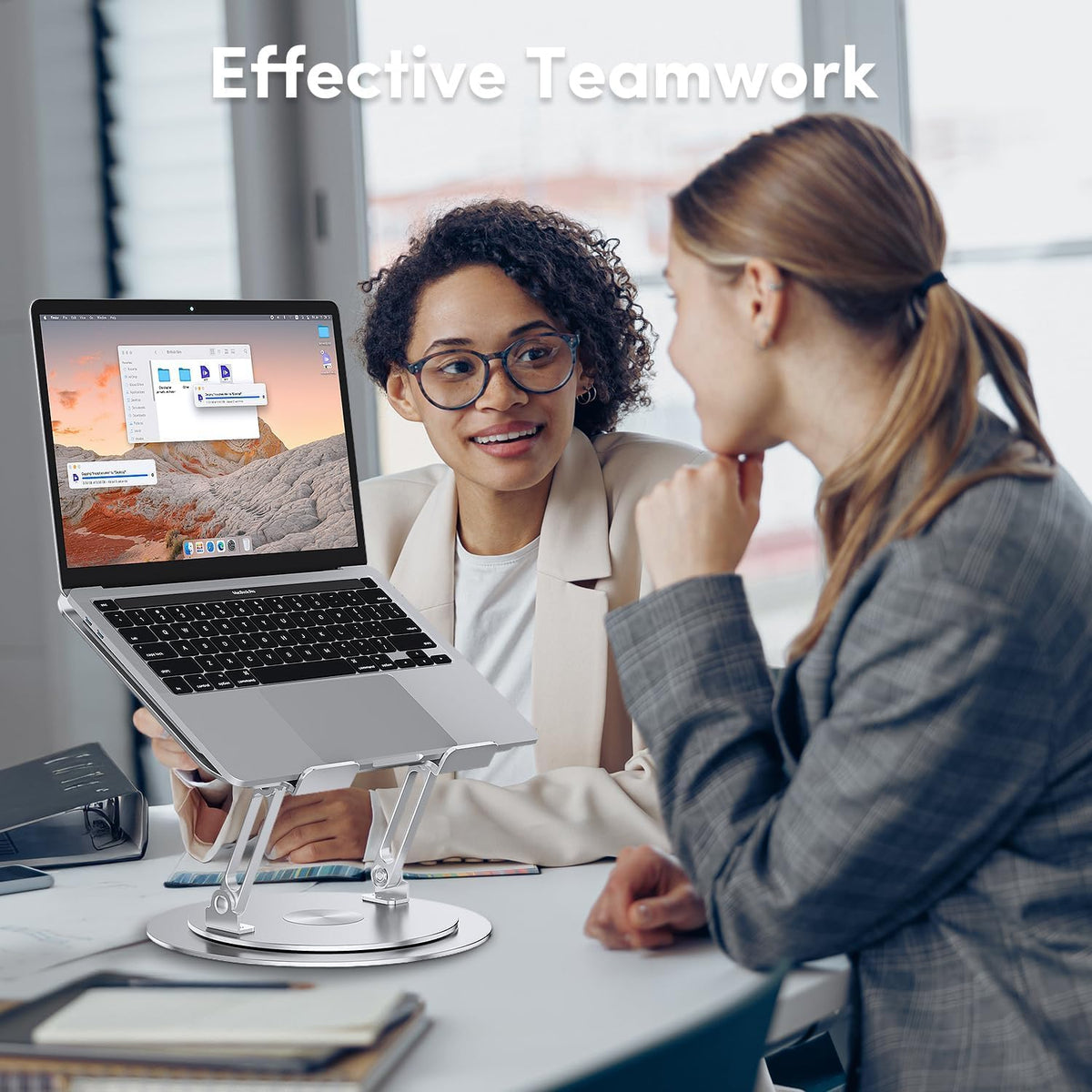 Lifelong Ergonomic Adjustable Laptop Stand for Desk, Extra Tall 20” Height Aluminum Laptop Riser, Portable Foldable Computer Stand, Fits 10-17” Laptops for Office Meetings, Teamwork & Desk Setup