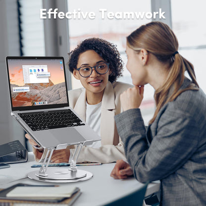 Lifelong Ergonomic Adjustable Laptop Stand for Desk, Extra Tall 20” Height Aluminum Laptop Riser, Portable Foldable Computer Stand, Fits 10-17” Laptops for Office Meetings, Teamwork & Desk Setup
