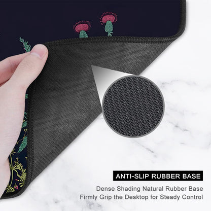 Auhoahsil Desk Mat, Ultra Large Mouse Pad, XXL Gaming Mousepad, Green Tropical Leaves Deskpad, Big Extended Full Size Mouse Pad, Desktop Desk Matt for Keyboard, Laptop & Computer, 35.5 x 15.7 in - Colors A