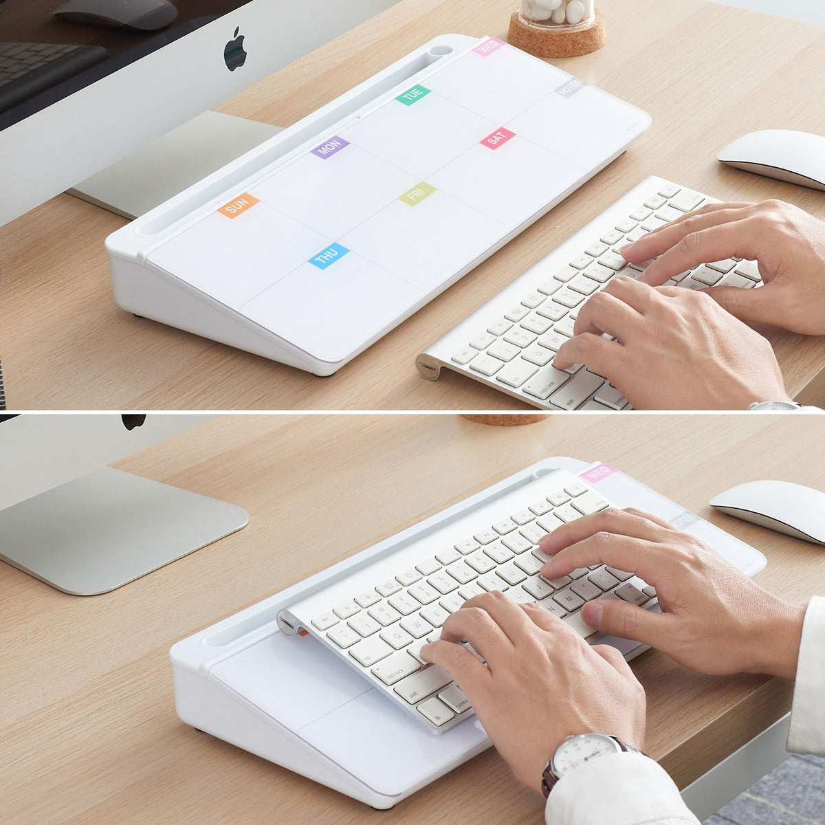 TSJ OFFICE Desktop Whiteboard Dry-Erase-Board - Computer Keyboard Stand White Board Surface Pad with Drawer, Desk Organizers with Accessories for Office, Home, School Supplies - Black