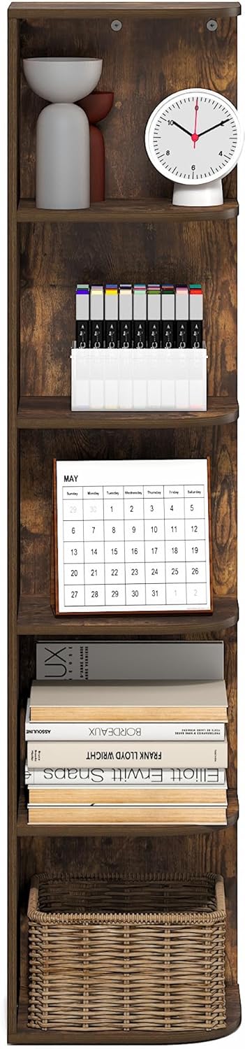 Furinno PASIR Book Shelf, 2-Tier Modern Bookshelf, Open Shelves Bookcase 9 x 12 x 21, Easy Assembly, for Living Room, Bedroom, Home Office, White