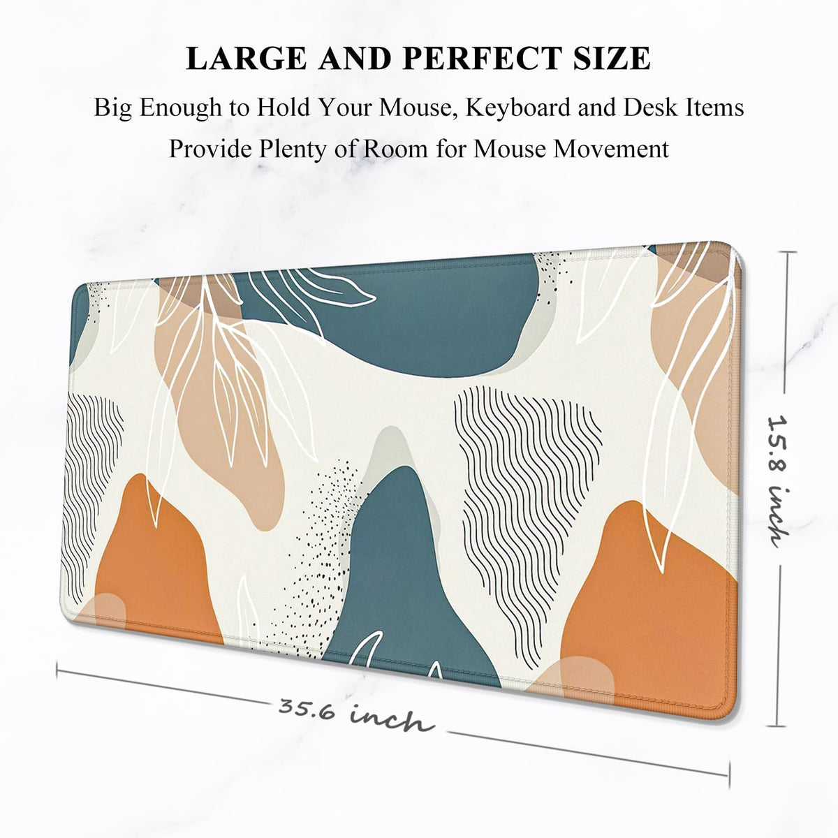 Auhoahsil Desk Mat, Ultra Large Mouse Pad, XXL Gaming Mousepad, Green Tropical Leaves Deskpad, Big Extended Full Size Mouse Pad, Desktop Desk Matt for Keyboard, Laptop & Computer, 35.5 x 15.7 in - Colors A