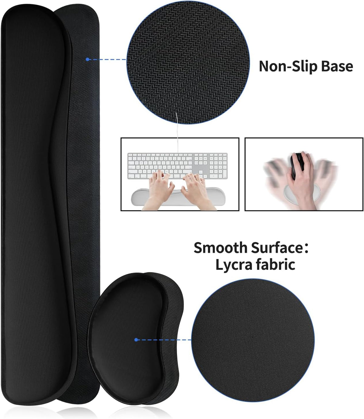 Bloss Leather Desk Pad and Keyboard Wrist Rest, Large Mouse Pad + Keyboard Pad+Mouse Wrist Support, Non-Slip Desk Mat Protector for Office, Home(31.5×15.7 Inches,Beige) - Colors B