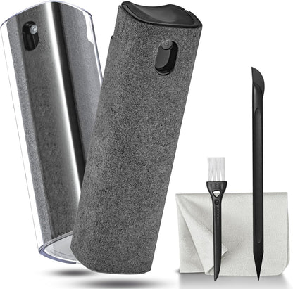 2 Pack Screen Cleaner Spray and Wipe for Laptop Monitor and Car Screens, Phone Touchscreen Mist Cleaning Kit for Cellphone, Tablet, PC, Computer, LCD, Eyeglass, iPhone, iPad, Mac Pro - Grey and Pink