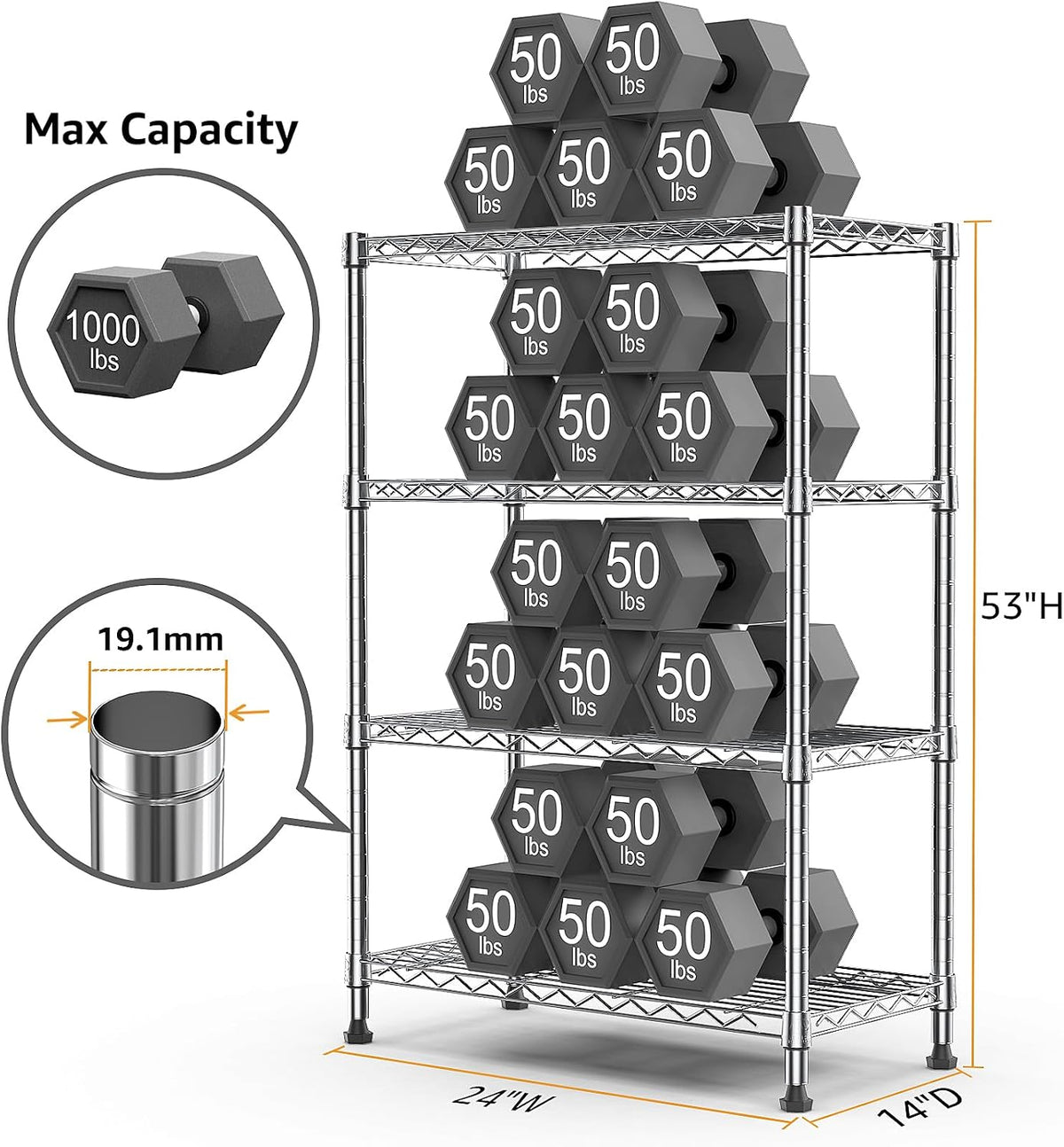 M MZG 450 lbs Steel Storage Shelving 3-Tier Utility Shelving Unit Steel Organizer Wire Rack for Home,Kitchen,Office (11.8" D x 17.7" W x 26.3" H) - Colors B