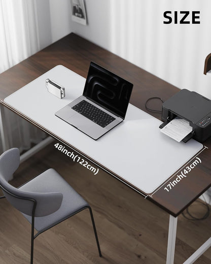 AFIING Large Desk Mat 55" x 24" - PU Leather Desk Pad Protector, Waterproof Non-Slip Extended Mouse Pad for Office Desk, Keyboard, Laptop and Home Workspace (Black)