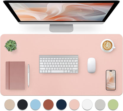 Bloss Leather Desk Pad and Keyboard Wrist Rest, Large Mouse Pad + Keyboard Pad+Mouse Wrist Support, Non-Slip Desk Mat Protector for Office, Home(31.5×15.7 Inches,Beige) - Colors B
