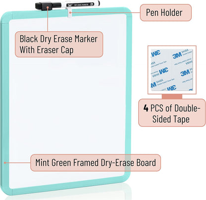 Dry Erase Board, 14” x 11”, White Frame