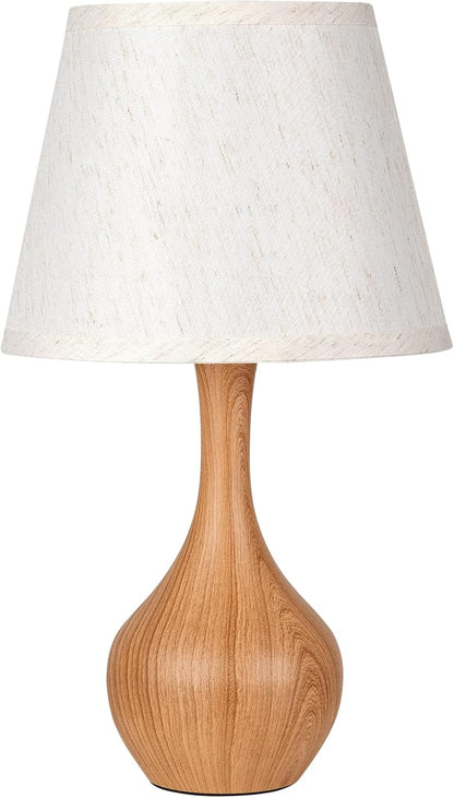 Seealle Touch Table Lamp for Bedroom, 3-Way Dimmable Small Bedside Lamps for Night Stands with Wires, Wood-Paint Desk Lamp for Kids Room, Office, Living Room, End Table(LED Bulb Included)