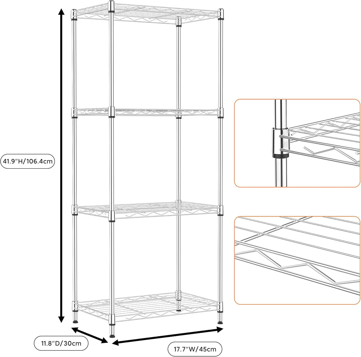 M MZG 450 lbs Steel Storage Shelving 3-Tier Utility Shelving Unit Steel Organizer Wire Rack for Home,Kitchen,Office (11.8" D x 17.7" W x 26.3" H) - Colors B