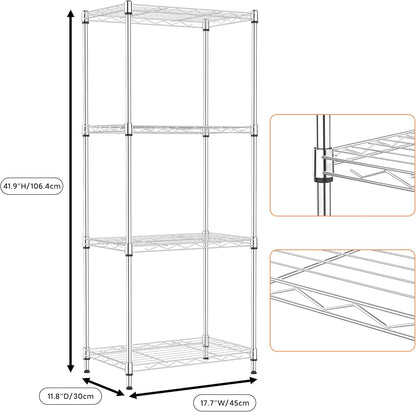 M MZG 450 lbs Steel Storage Shelving 3-Tier Utility Shelving Unit Steel Organizer Wire Rack for Home,Kitchen,Office (11.8" D x 17.7" W x 26.3" H) - Colors B